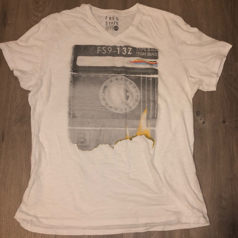 Free State - White T- shirt w/ cassette graphic